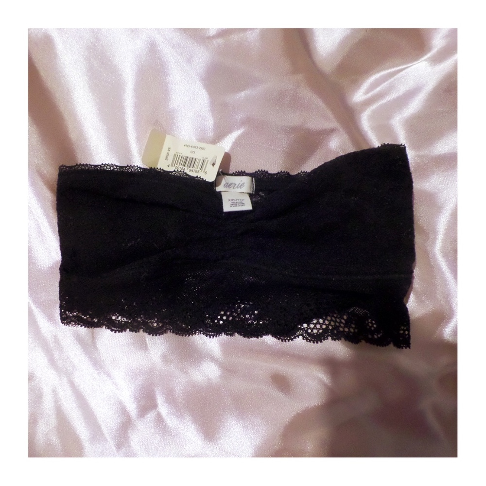 aerie black lace bralette nwt